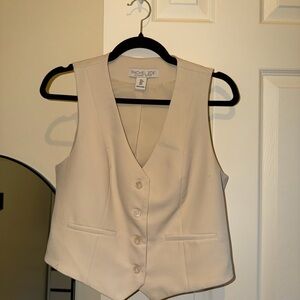 Rachel Zoe Cream Sleeveless Vest